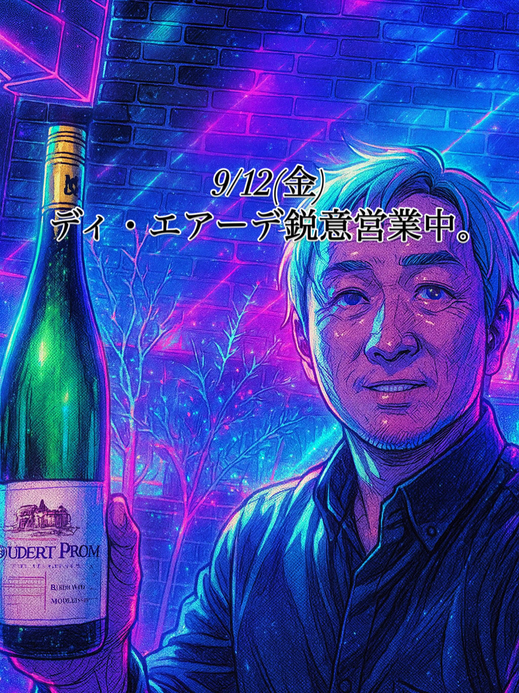 本日、9/12(金)ディ・エアーデ鋭意営業中。