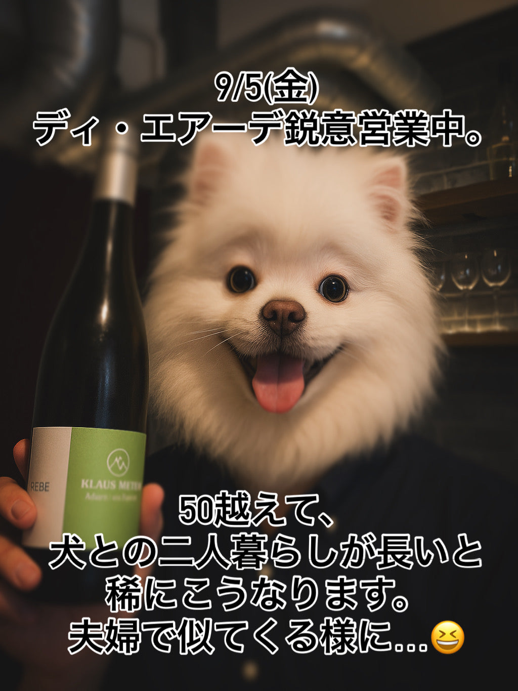 9/5(金)ディ・エアーデ鋭意営業中。